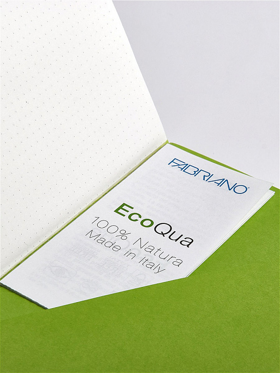 Блокнот на резинке Fabriano "EcoQua" А5 80 л 85 г, обложка лайм 