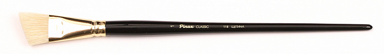 Кисть щетина №1 скошенная Pinax "Classic 118" длинная ручка  606x758