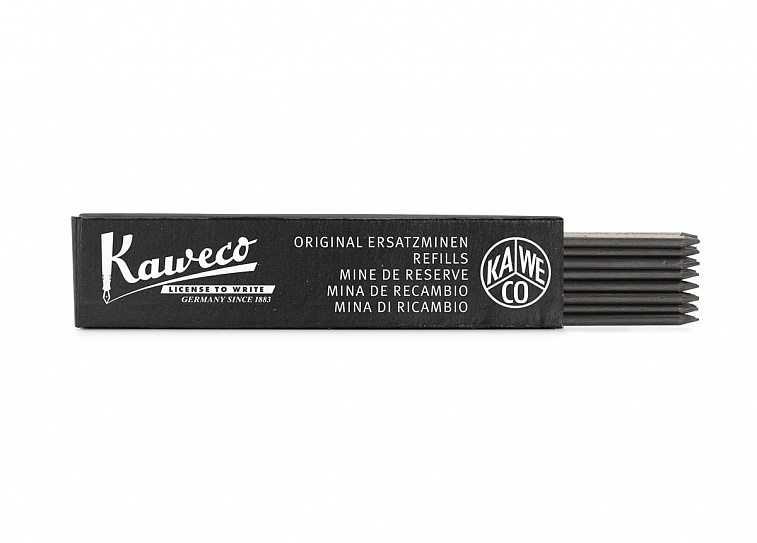 Набор грифелей для механических карандашей KAWECO 0,9 мм НB 12 шт черный в картонной упаковке