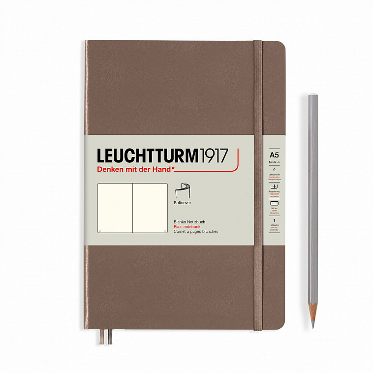 Записная книжка нелинованная Leuchtturm Rising Colours А5 123 стр., мягкая обложка теплая земля