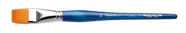 Кисть синтетика №20 плоская Tintoretto "Amber" на короткой ручке 606x758