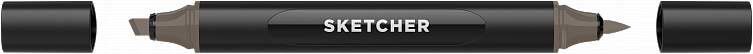 Маркер для скетчинга Molotow "Sketcher" WG585 c кистью и скошенным пером warm grey 4 606x758