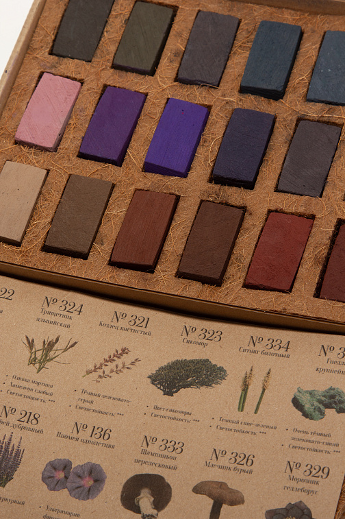 Набор пастели сухая, мягкая ручной работы EARTHBERRY "Лунное затмение", 18 цветов 606x758