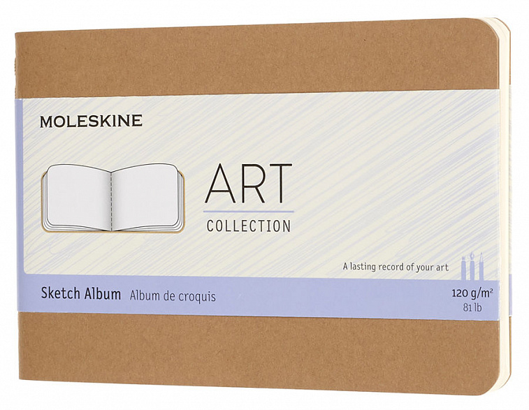 Блокнот для рисования  Moleskine "Art cahier sketch album" Pocket 9х14 см 88 стр., цвет бежевый