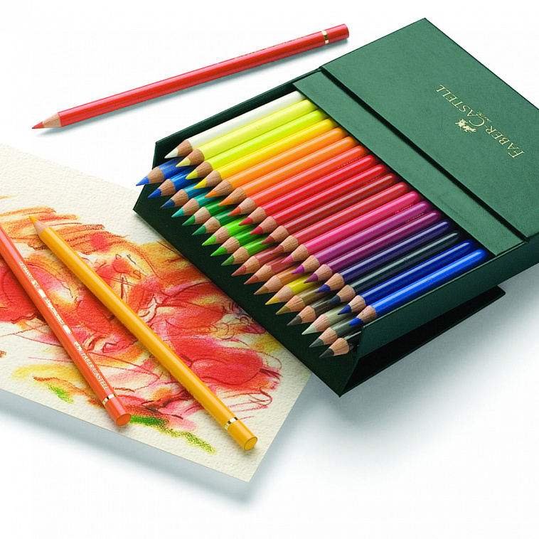 Набор карандашей цветных Faber-castell "Polychromos" 36 шт проф-ные в пластиковой коробке    606x758