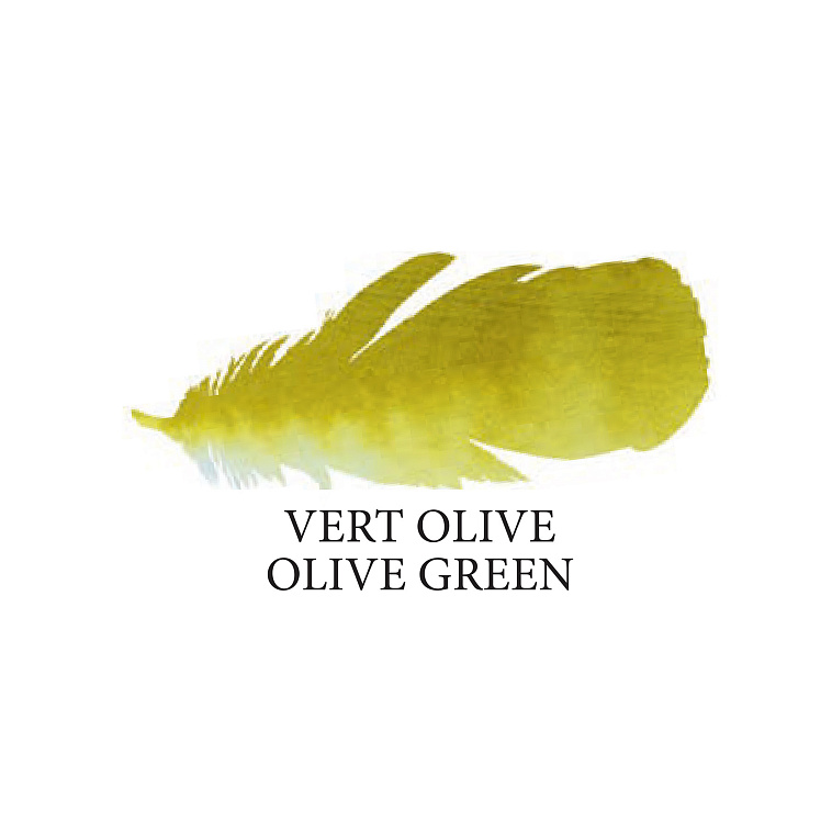 Чернила акварельные Jacques Herbin Éclats, 50 мл, Vert Olive Оливковый 606x758