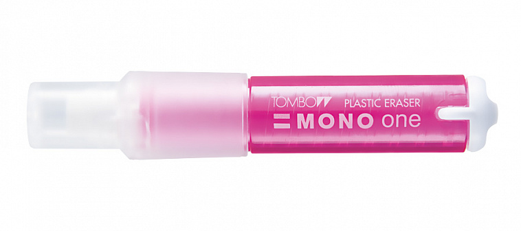 Ластик-карандаш Tombow "Mono one" корпус прозрачный, розовый 