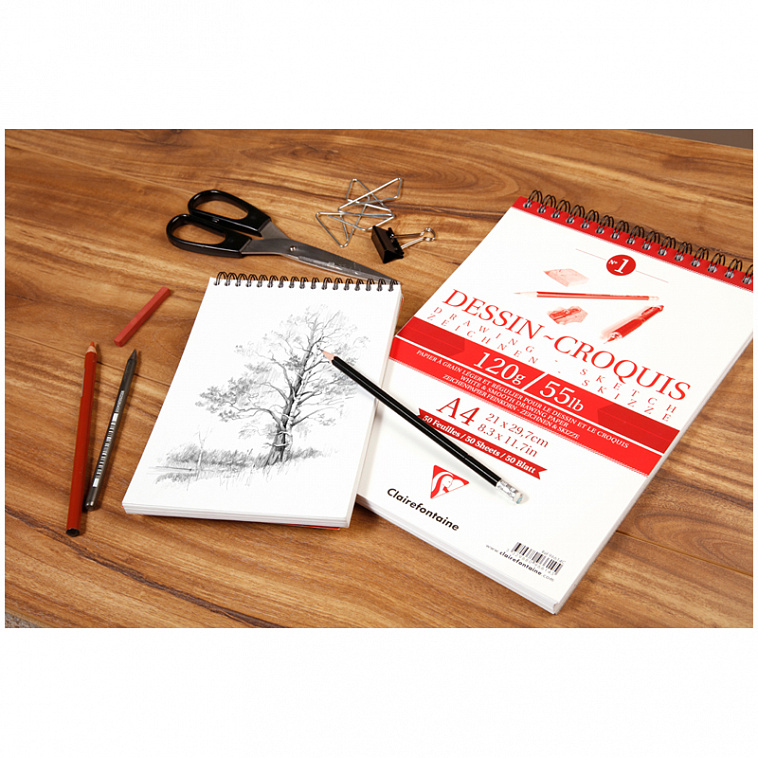 Блокнот для черчения и рисования Clairefontaine "Dessin Croquis" А5 50 л 120 г 606x758