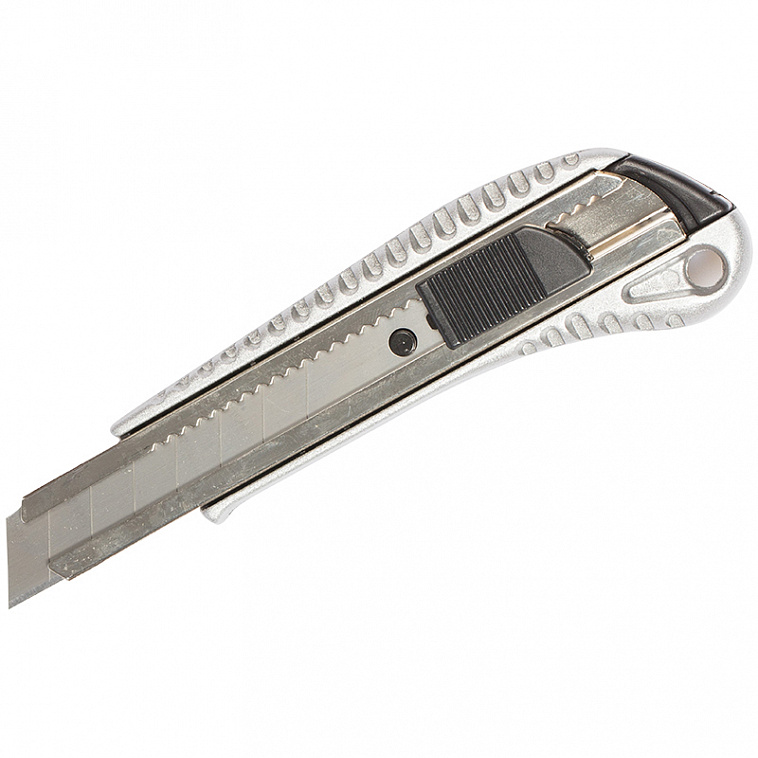 Нож концелярский Berlingo "Metallic", auto-lock 18 мм, металлический корпус