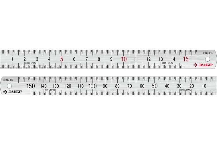 Линейка нержавеющая усиленная ЗУБР Про-15, длина 0,15 м 606x758