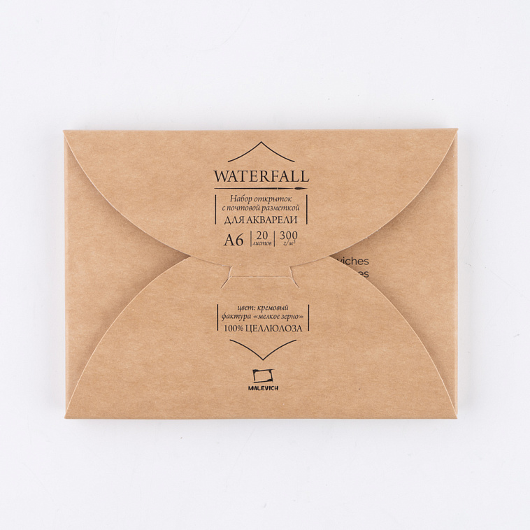 Набор открыток Малевичъ "Waterfall" А6 20 л 300 г, 100% целлюлоза, мелкое зерно 606x758