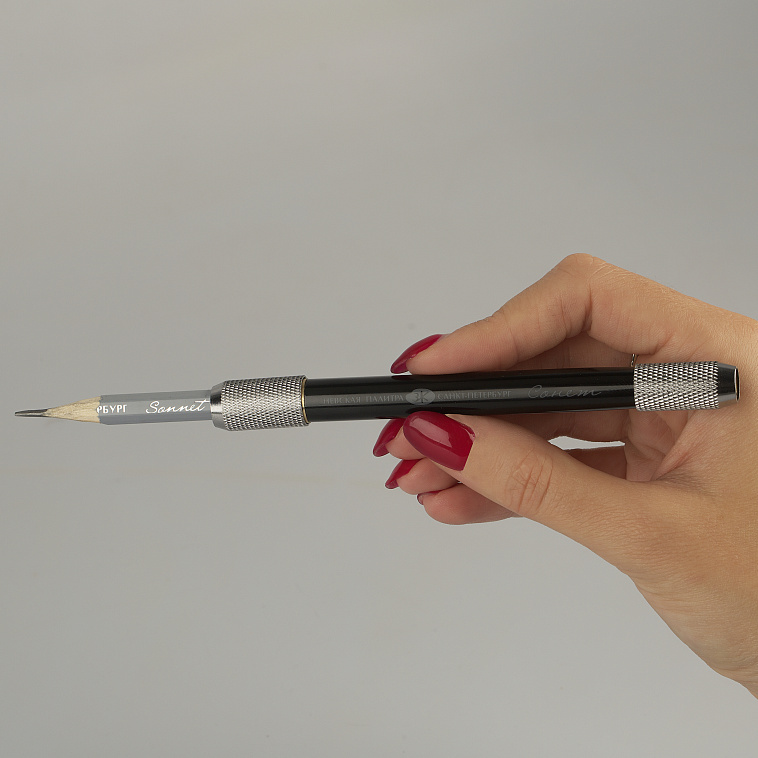 Удлинитель-держатель для карандаша двусторонний "Сонет", металл, черный