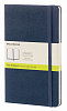 Записная книжка нелинованная Moleskine "Classic" Large, 130х210 мм 240 стр, обложка синий сапфир 1