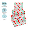 Набор квадратных коробок 3в1, MESHU "Stylish green", (19,5*19,5*11-15,5*15,5*9см) 2