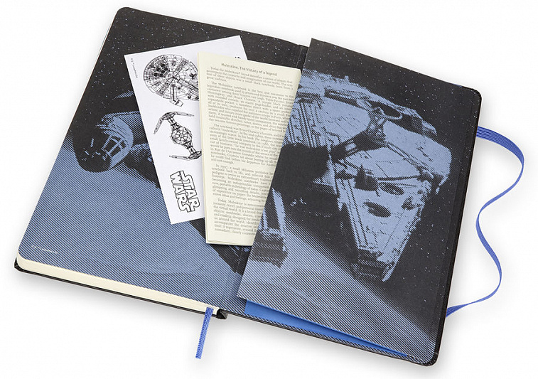 Блокнот в линейку Moleskine "Le Star Wars" Large 13х21 см 192 стр., обложка твердая черная