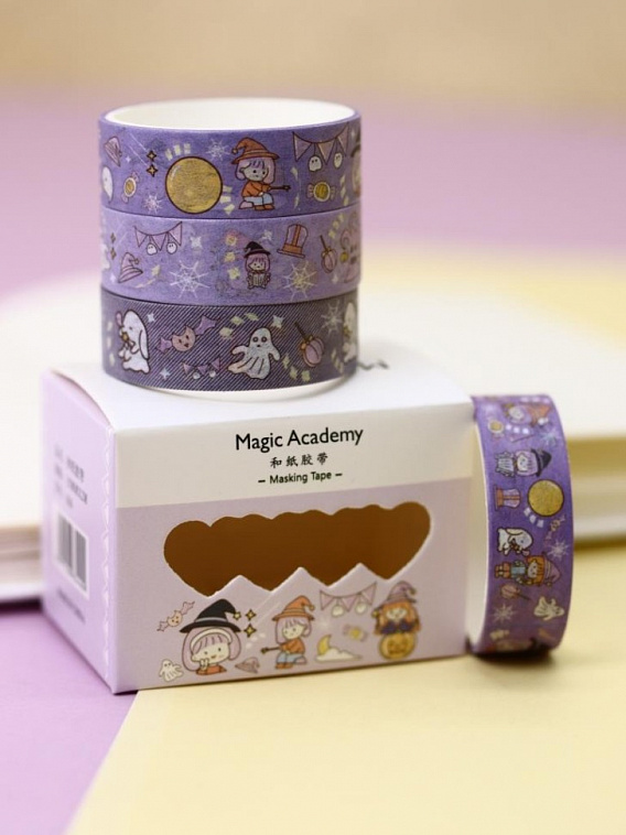 Набор декоративного скотча "Magic academy", purple