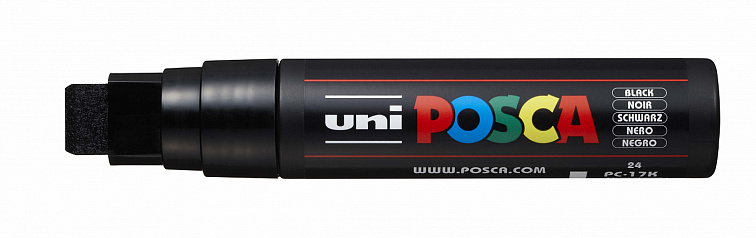 Маркер UNI "POSCA" PC-17K, 15,0 мм, наконечник скошенный, цвет черный 606x758