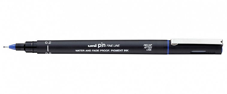 Линер UNI PIN02-200 (S) 0,2 мм, синий 606x758