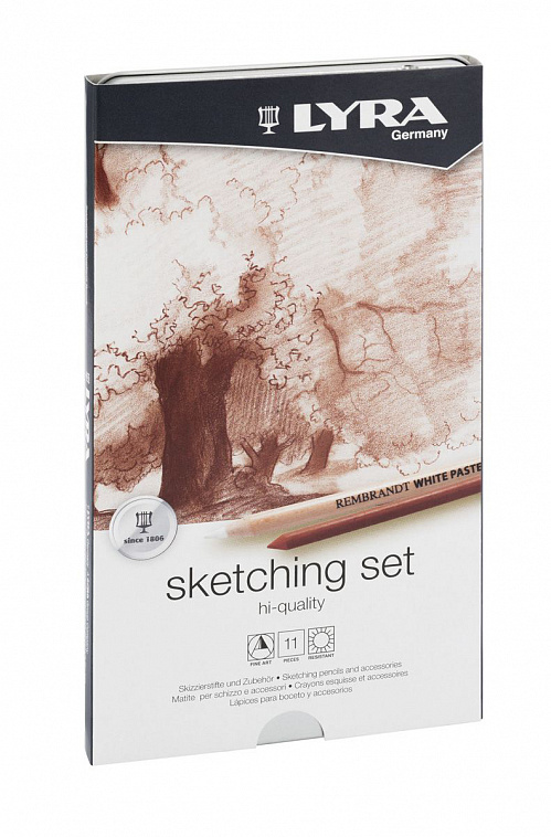 Набор карандашей художественных Lyra "Sketching set" 11 предметов в металл коробке