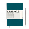 Записная книжка в клетку Leuchtturm A5 251 стр., твердая обложка тихоокеанский зеленый