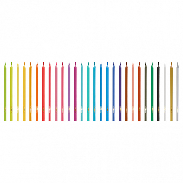 Набор карандашей цветных пластиковые Гамма "Мультики" 24 цв.+1 золотой +1 серебряный, трехгранные, з