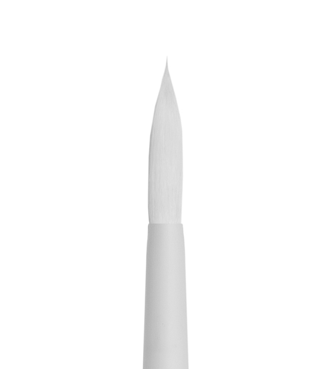 Кисть синтетика белая №3 круглая Roubloff "Aqua" ручка корткая белая, покрытие обоймы soft-touch 606x758