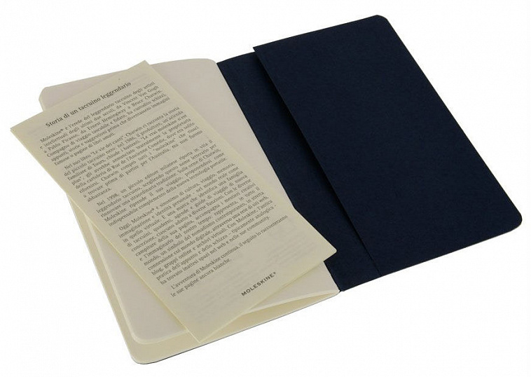 Записная книжка нелинованная Moleskine "Cahier Journal" Pocket 90х140 мм 64 стр индиго (3шт)