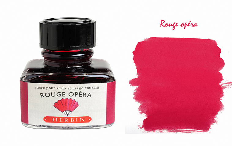Чернила в банке Herbin, 30 мл, Rouge opera, Розово-красный 606x758