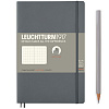 Записная книжка в точку Leuchtturm Paperback В6+ 123 стр., мягкая обложка глубокий серый