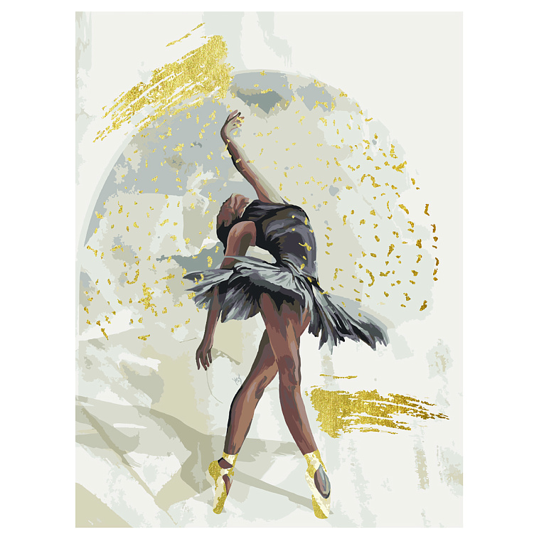 Картина по номерам на холсте ТРИ СОВЫ "Балерина" 30*40 см, с поталью, акриловыми красками и кистями 606x758