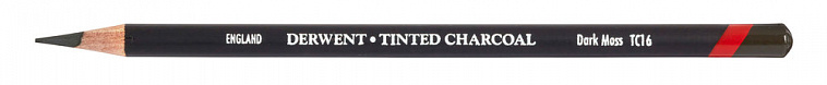 Карандаш угольный тонированный Derwent "Tinted Charcoal" Темно-зеленый мох 606x758