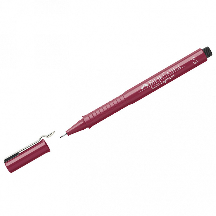 Ручка капиллярная Faber-Castell "Ecco Pigment" красный, все размеры