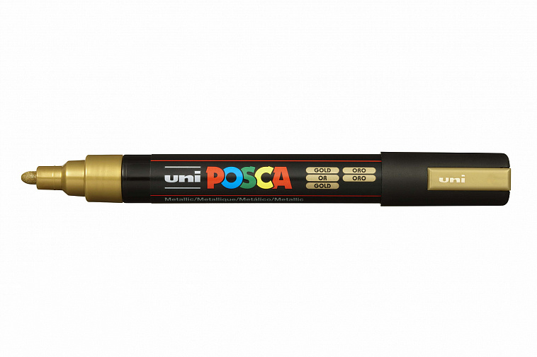 Маркер UNI "POSCA" PC-5M, 1,8-2,5 мм, наконечник пулевидный, цвет золотой 606x758