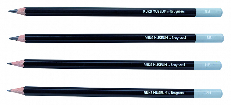 Набор карандашей чернографитных Bruynzeel "Rijks Museum" Рембрандт "Автопортрет" 12 шт, в метал. кор