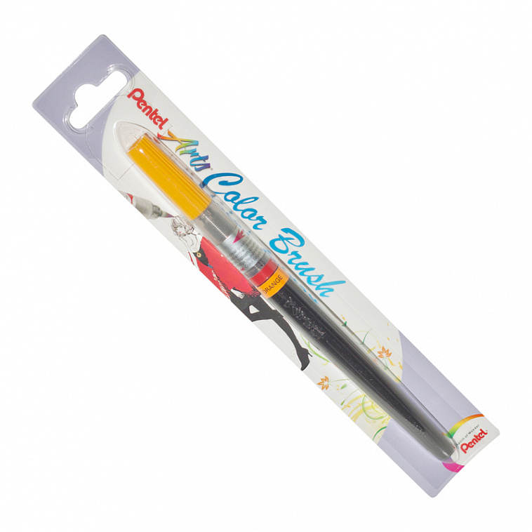 Кисть с краской Pentel "Colour Brush" Желто-оранжевый  606x758