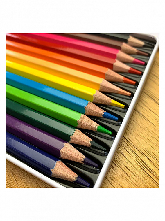 Набор карандашей цветных Acmeliae 12 цв, в металлическом футляре