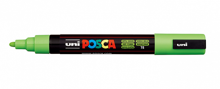 Маркер UNI "POSCA" PC-5M, 1,8-2,5 мм, наконечник пулевидный, цвет зеленое яблоко 606x758