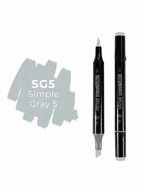 Маркер двухсторонний на спиртовой основе Sketchmarker Brush Цвет Простой серый 5 606x758