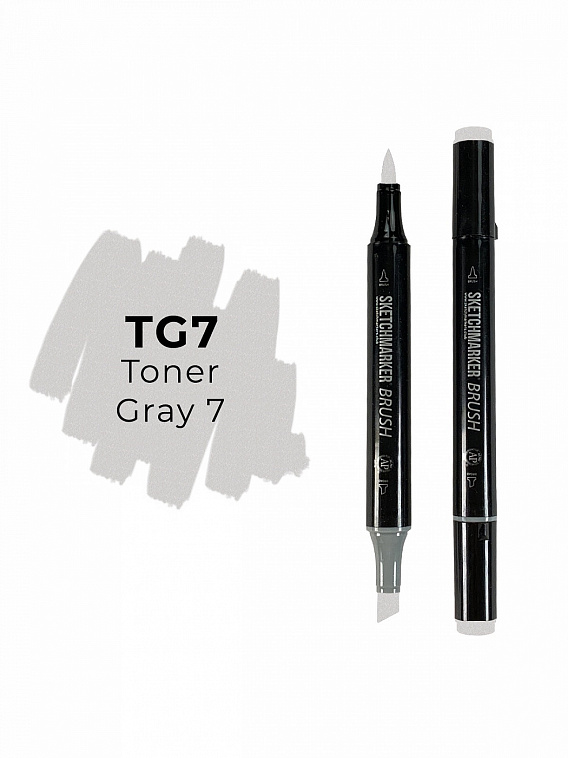 Маркер двухсторонний на спиртовой основе Sketchmarker Brush Цвет Тонированный серый 7 606x758