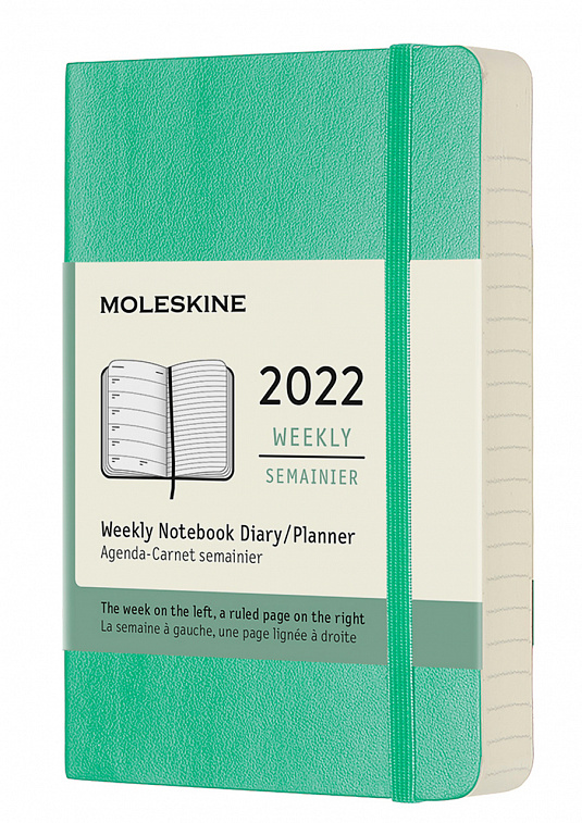 Еженедельник Moleskine "classic wkly" pocket 90x140 мм 144 стр, мятный