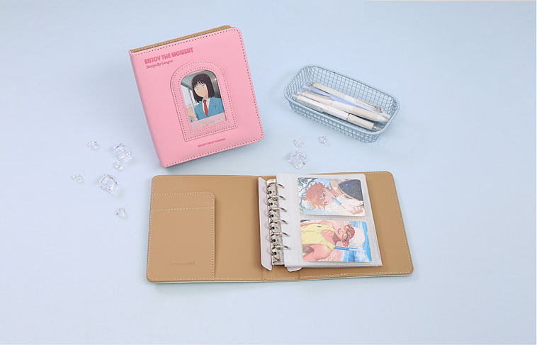 Альбом для фото и выкрасок  Languo, 16х14,5х4,5 см, розовый 606x758