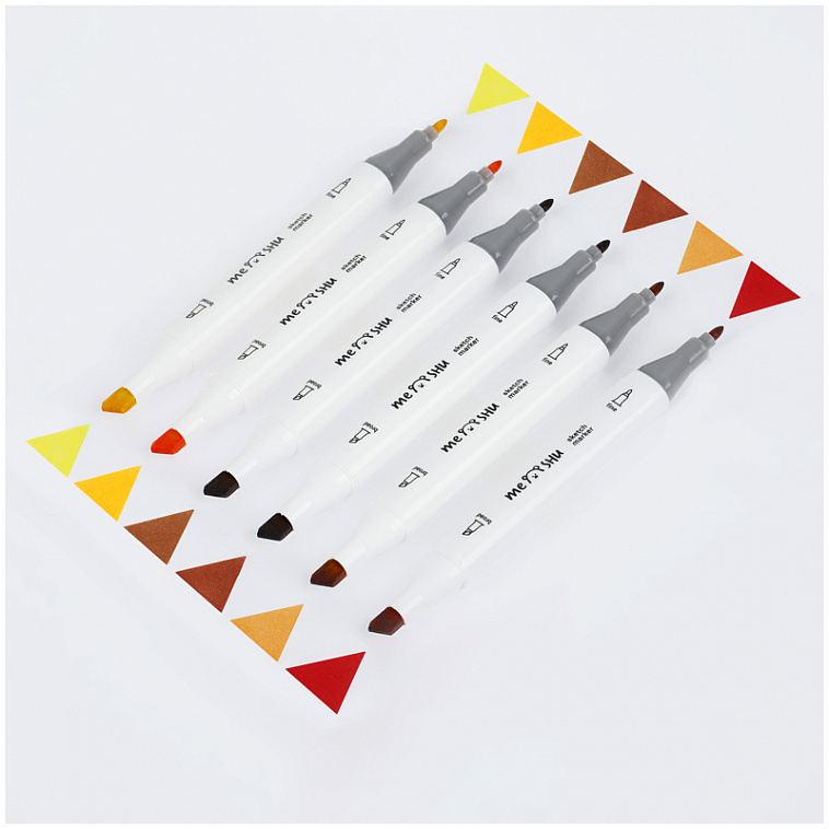 Набор маркеров для скетчинга MESHU 6 цв, осенние цвета