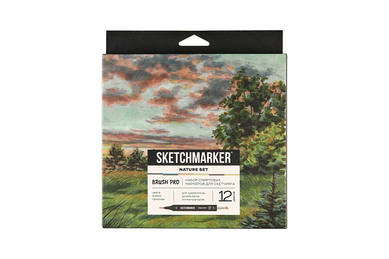 Набор маркеров Sketchmarker "Brush Pro Nature Set" 12 цветов в картонной упаковке 606x758