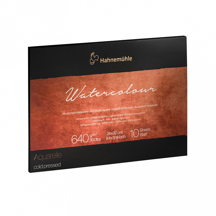 Альбом-склейка для акварели Hahnemuhle "Watercolour" 24x32 см 10 л 640 г хлопок 100% среднее зерно