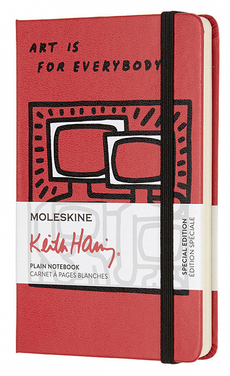 Записная книжка нелинованная Moleskine "KEITH HARING" Pocket 90x140 мм 192 стр красный 606x758