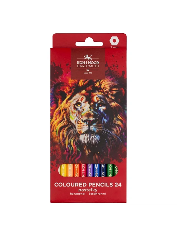 Набор карандашей цветные Koh-I-Noor "RED LION", 24 цв, картон.упак. с подвесом 606x758