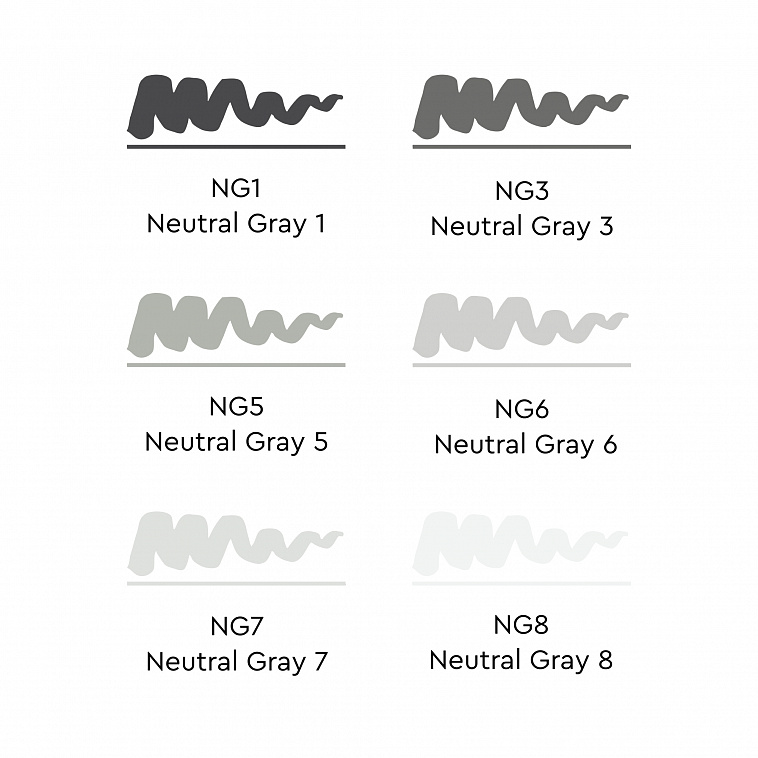 Набор маркеров SKETCHMARKER Brush Neutral Grey 6 шт
