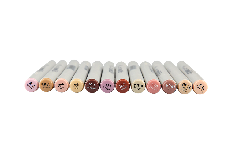 Набор маркеров Sketchmarker "Classic Skin Set" 12 цвветов в картонной упаковке 606x758