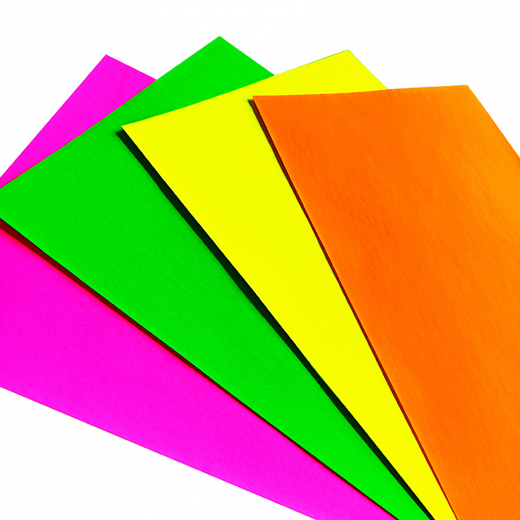 Набор цветной флуоресцентной бумаги  Лилия Холдинг А4 4цв 8 л