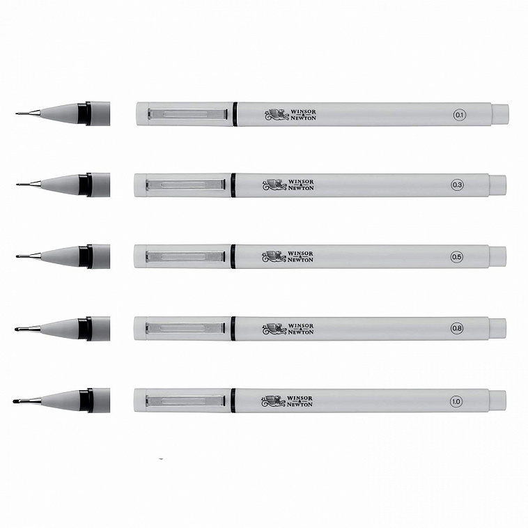 Линер Winsor & Newton "Fineliner Pen", черный, все размеры